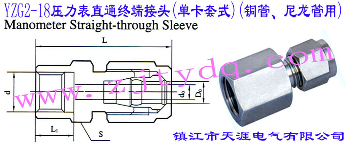 YZG2-18ֱͨK˽^(οʽ)(~)Manometer Straight-through Sleeve